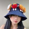 Wide-Brimmed Hamburger Fisherman Hat Breathable Cartoon Sunshade Hat Sunscreen Basin Cap  Spring