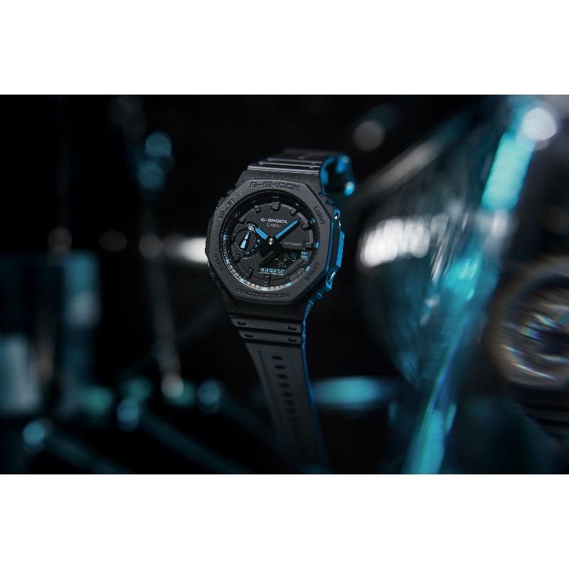 Casio Мужские кварцевые часы GA-2100-1A2 из смолы, водонепроницаемые 200 м, ударопрочные, цифровые