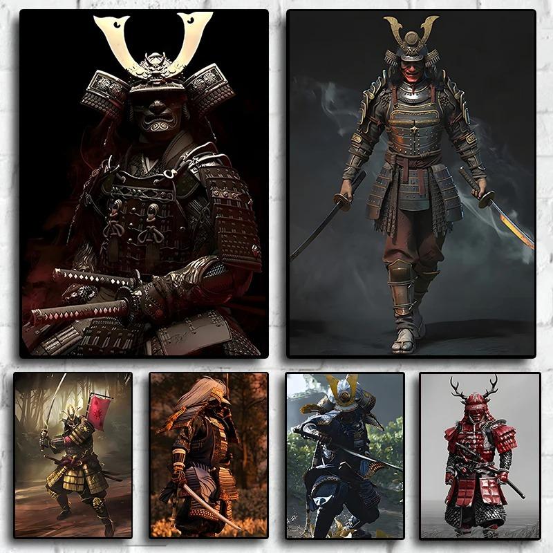 Японский самурай воин бусидо искусство меча ретро постеры холст картины настенный декор принты картина для гостиной украшение дома