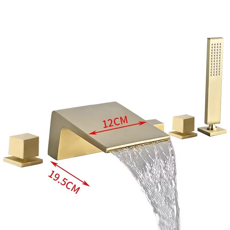 Lindong All-Copper Bathtub Edge Faucet Set