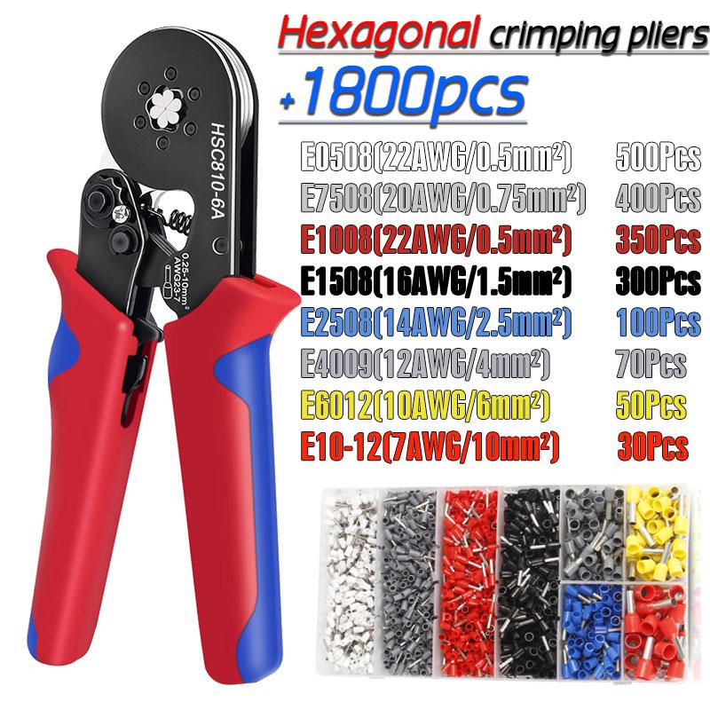 Инструменты для обжима наконечников, мини-электроинструменты HSC8 6-4/10-6(0,25-10 мм²) Зажим для ремонта проводного соединения