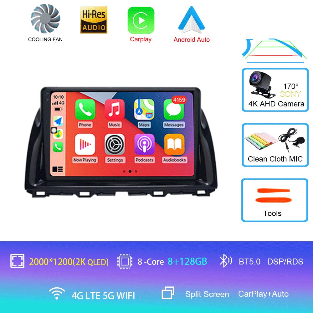 Android 14 мультимедийный проигрыватель 2 DIN для Mazda CX5 CX-5 CX 5 2012 2013 2014 2015 автомобильное радио WIFI+4G головное устройство GPS Carplay Auto DSP