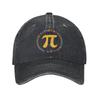 Retro Pi Symbol Vintage Math Lover Geek Baseball Cap for Unisex Women Distressed Denim Washed Outdoor Golf Adjustable Fit Hats Cap