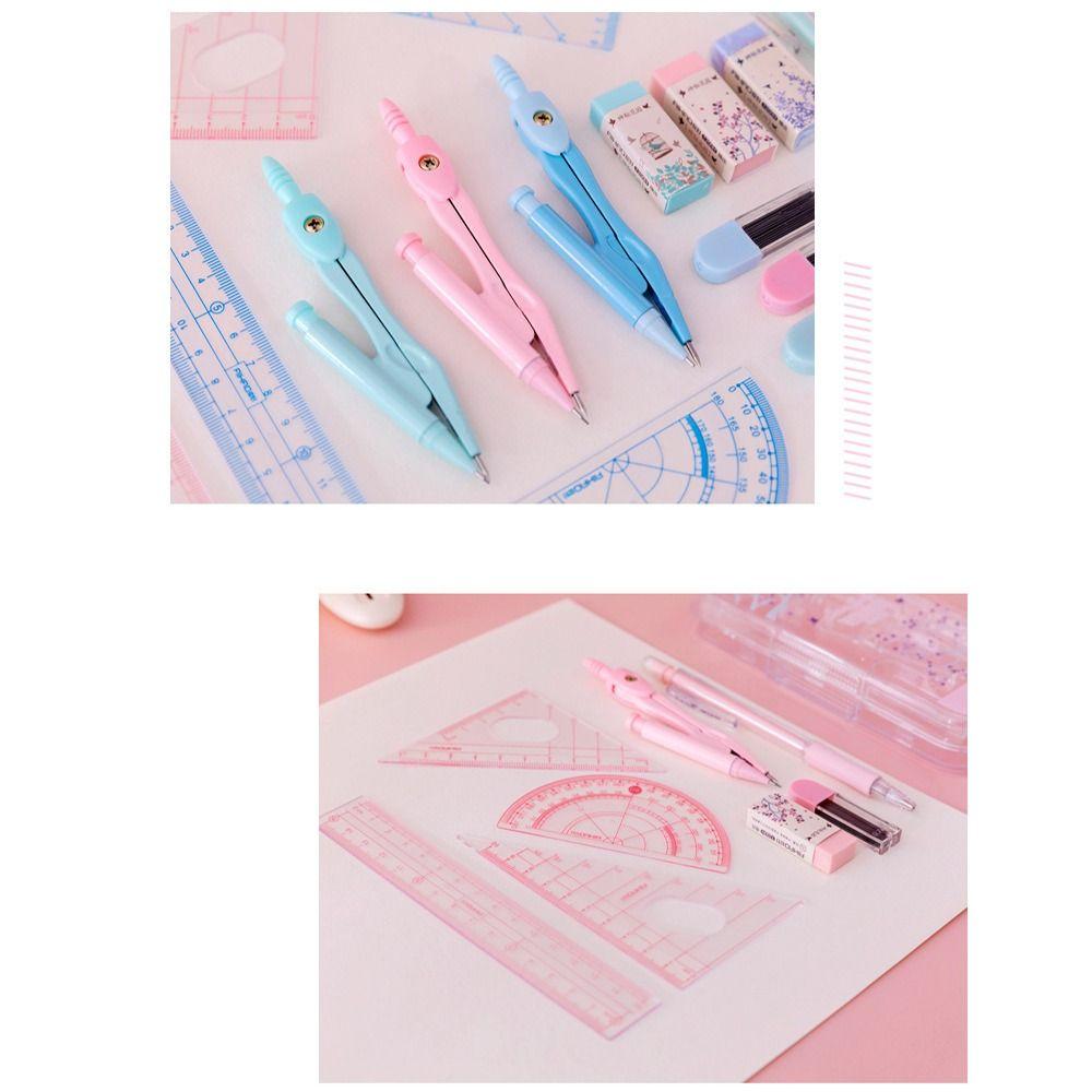 8 шт./набор резиновых линеек, набор небольших, свежих, автоматических карандашей, прочных канцелярских наборов