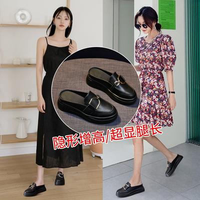 Летние новые шлепанцы на платформе, женские сандалии из кожи, женские
