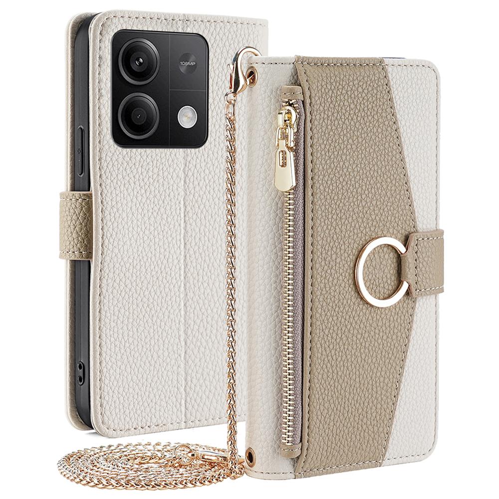 Для Xiaomi Redmi Note 13 5G Чехол-кошелек с плечевым ремнем Зеркало внутри кожаного чехла для телефона