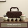 Ru kiln travel tea set, one pot and three cups of outdoor ceramic express cup set, gifts can be printed light luxury and retro.