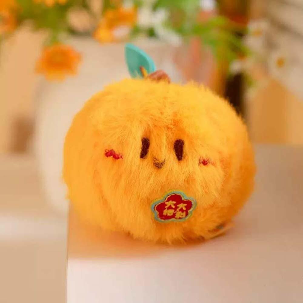 Soft Peelable Fruit Key Chain Durian Plush Doll Pendant Creative Tangerine Key Ring Festival Gifts