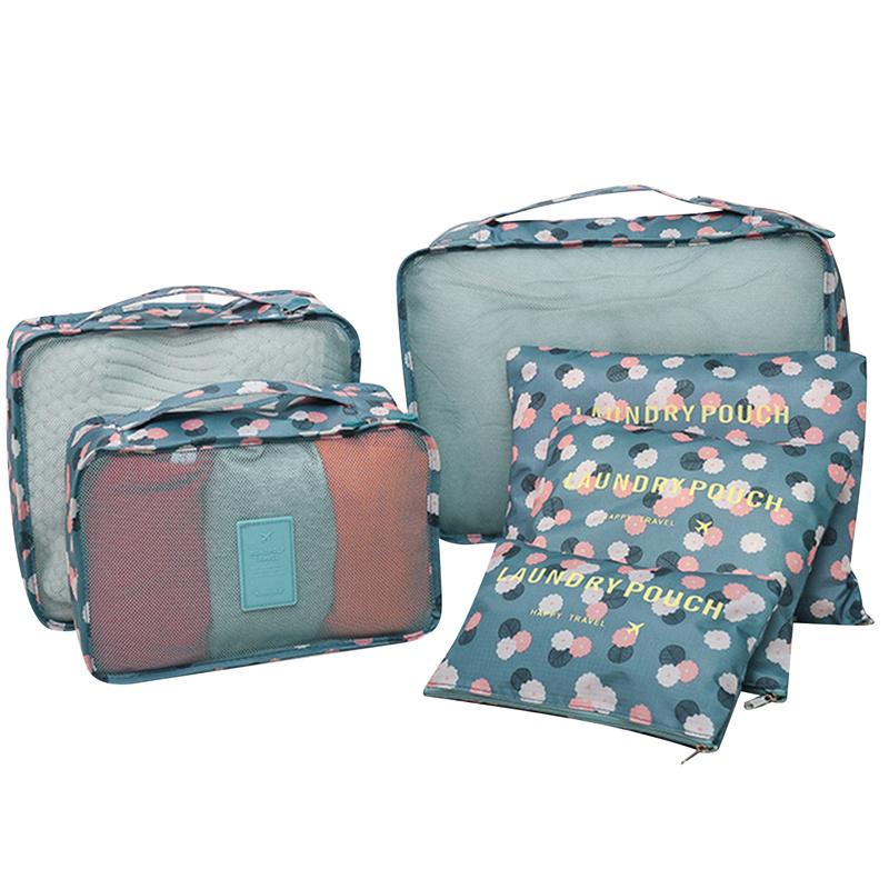 1/6pcsTravel Storage Bag Set for Clothes Tidy Organizer Wardrobe Suitcase Pouch Travel Organizer Bag Case Shoes Packing Cube Bag