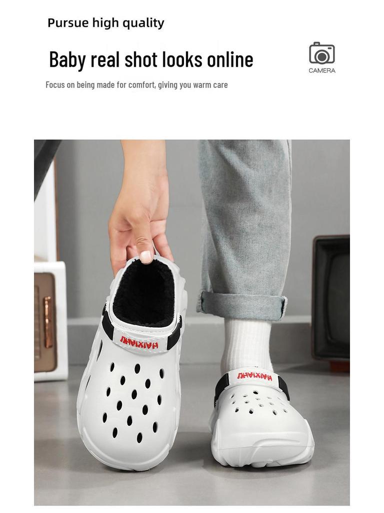 Fleece-Lined Cotton Slippers: Non-Slip, Soft Sole, Warm Office & Nurse Shoes for Autumn/Winter