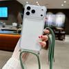Чехол-кошелек на шею с ремешком, противоударный чехол для iphone 17 Air 16 16E 15 14 13 12 11 Pro Max Plus, силиконовый, мягкий ТПУ, прозрачная задняя крышка