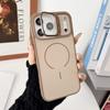 Имитация чехла для iPhone 17 Pro Max: Магнитная обложка с ощущением кожи с держателем для линзы камеры Apple 16