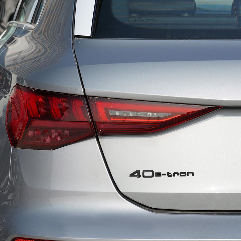 Car Trunk Sticker 3D ABS Black Silver 40e-Tron 45e-Tron 50e-Tron Decal For S A4 B8 A3 8P A6 C7 8V B9 B7 B6 C6 A5 Q5 C5 A1 Q3