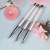 Кисть для подводки ногтей с металлической ручкой, мягкая нейлоновая щетина, многофункциональная профессиональная ручка для резьбы по УФ-гелю