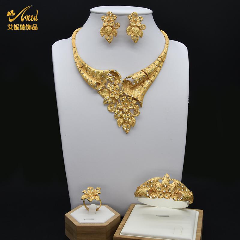 Комплекты украшений для женщин, позолоченное свадебное ожерелье, африканские нигерийские свадебные браслеты, ювелирные изделия Talian Dubai, женский ювелирный комплект