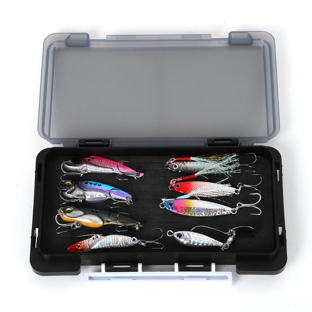 8pcs metal jig set boat sea fishing lure shore jigging gift box