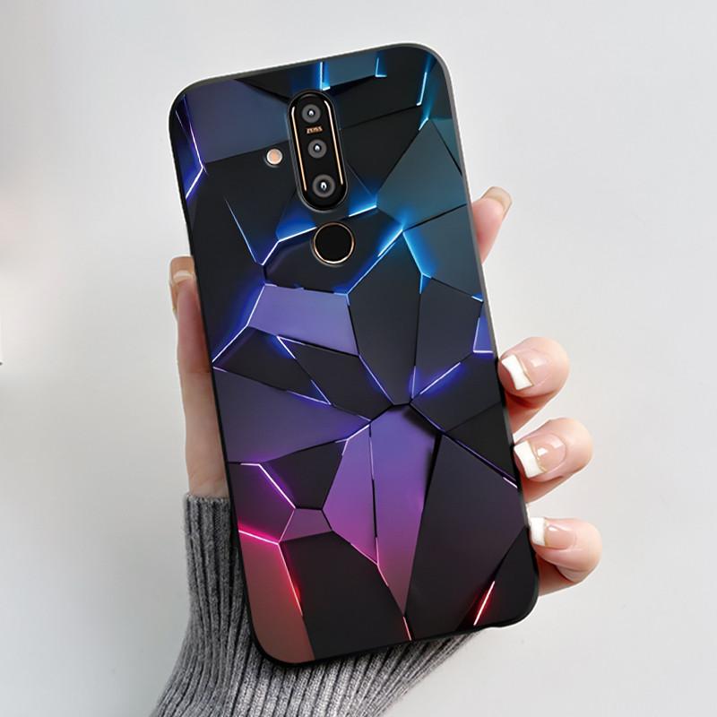 Casing For Nokia 8.1 Plus/Nokia X71 Aesthetic Luxury Cute Cool Boys Girls Soft silicone Phone Case Back Cover Black Matte Shell