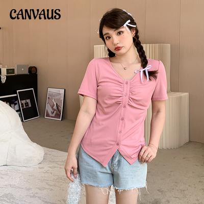 Футболка с коротким рукавом и V-образным вырезом, женская, больших размеров, с открытыми плечами, нестандартный топ