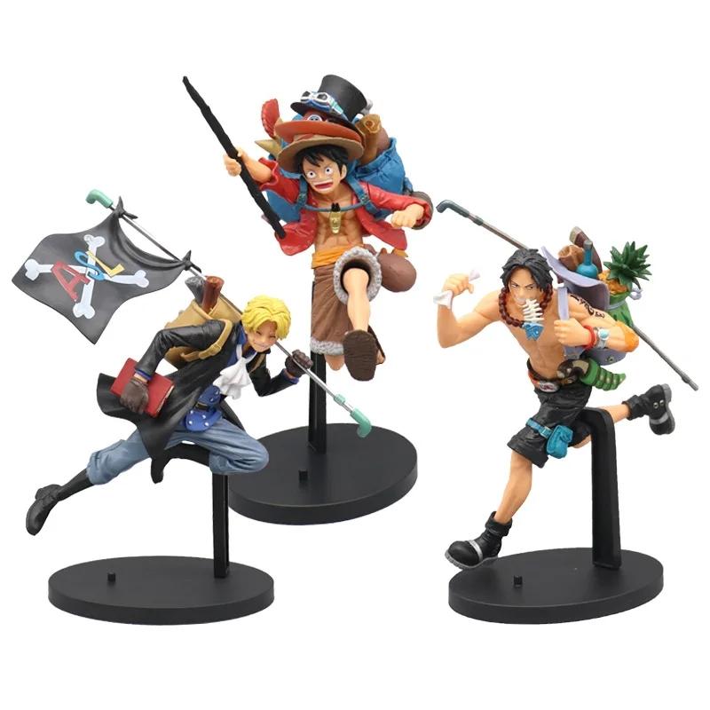 17 см Аниме Фигурка One Piece Бегущий Сабо Рюкзак Портгас Д. Эйс Обезьяна Д. Луффи Фигурка Действия Коллекционная Модель Украшения Игрушка Подарок