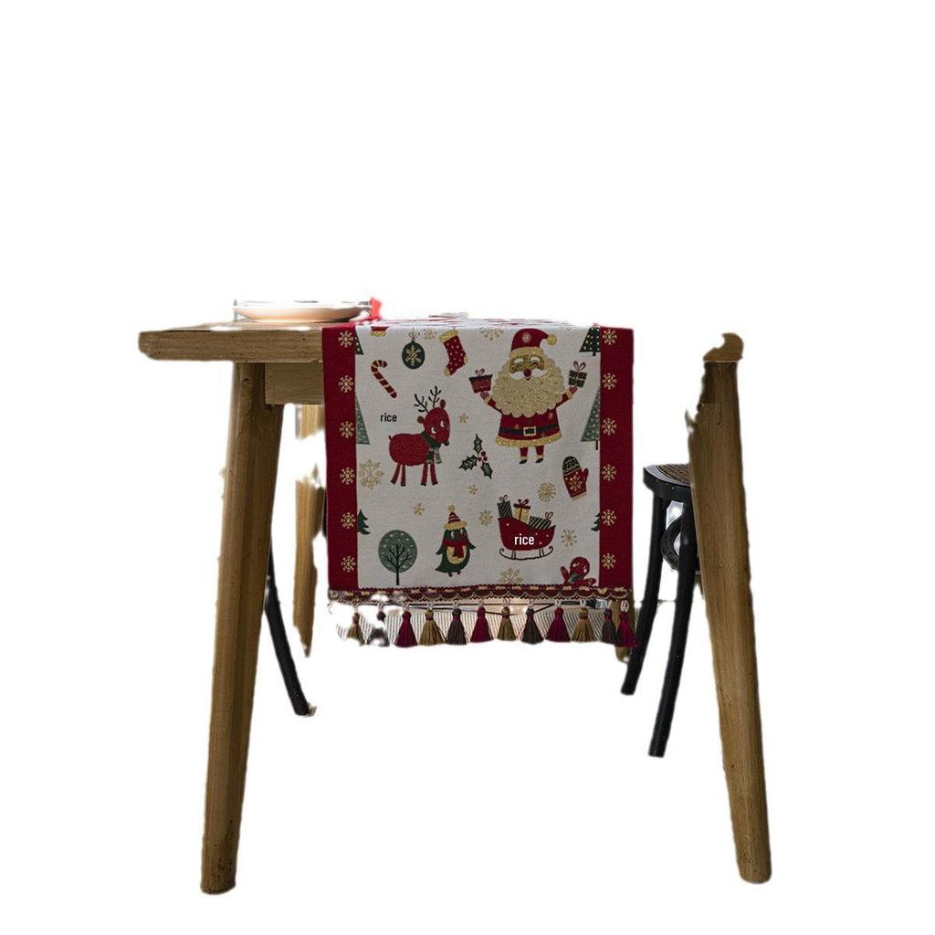 Imanqi Yun Jacquard Christmas Holiday Table Runner and Bed Runner