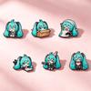 --*Набор из 6 шт. Кавайные Эмалевые Значки Чиби Vocaloid Аниме, Разные Позы, Эстетичные Металлические Значки на Лацкан Для Рюкзака, Идеальный Подарок