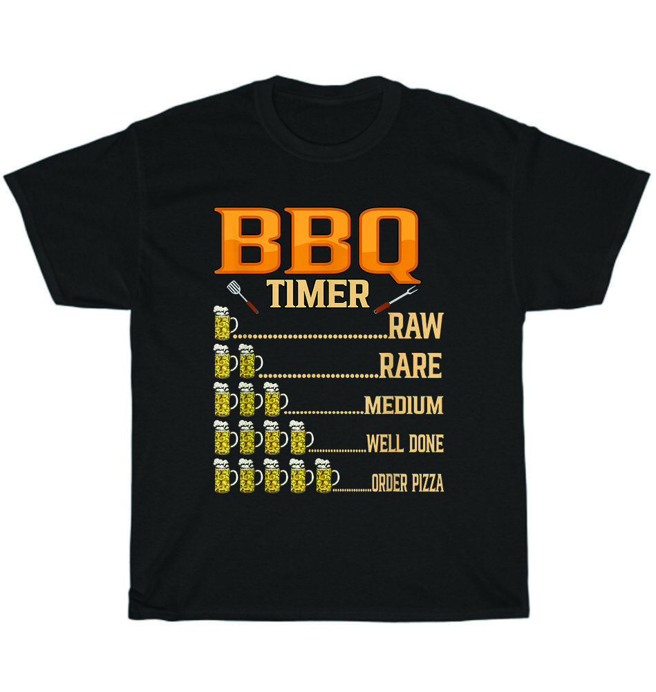 BBQ Timer Raw Rare Medium Well Done Grill Beer Lover T-Shirt