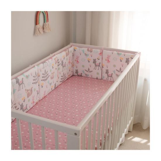 6Pcs Crib Liner Anti-Collision Breathable Cushioned Padded for Baby Crib Bumper Adjustable Washable