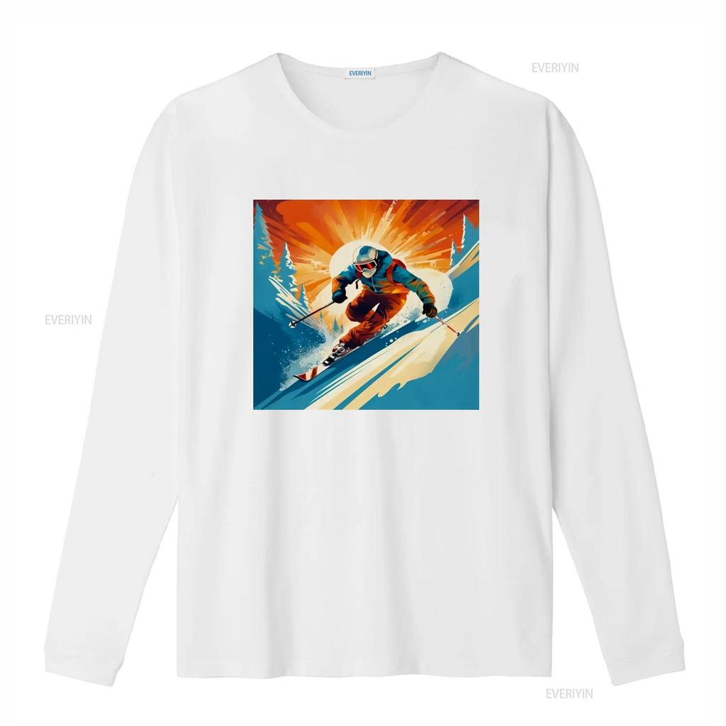 Telemark Skier T Shirt Retro Carving Vintage Adventure Skiing Ride Tele Long or s vintage Washed streetwear Comfortable