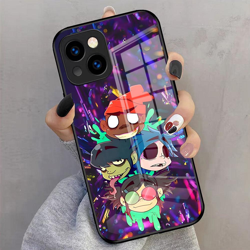 GorillazS Band Phone Case For IPhone 17 Pro Max 16 15 14 Pro Max 13 11 X Xs Xr 8 7Plus Glass Cover