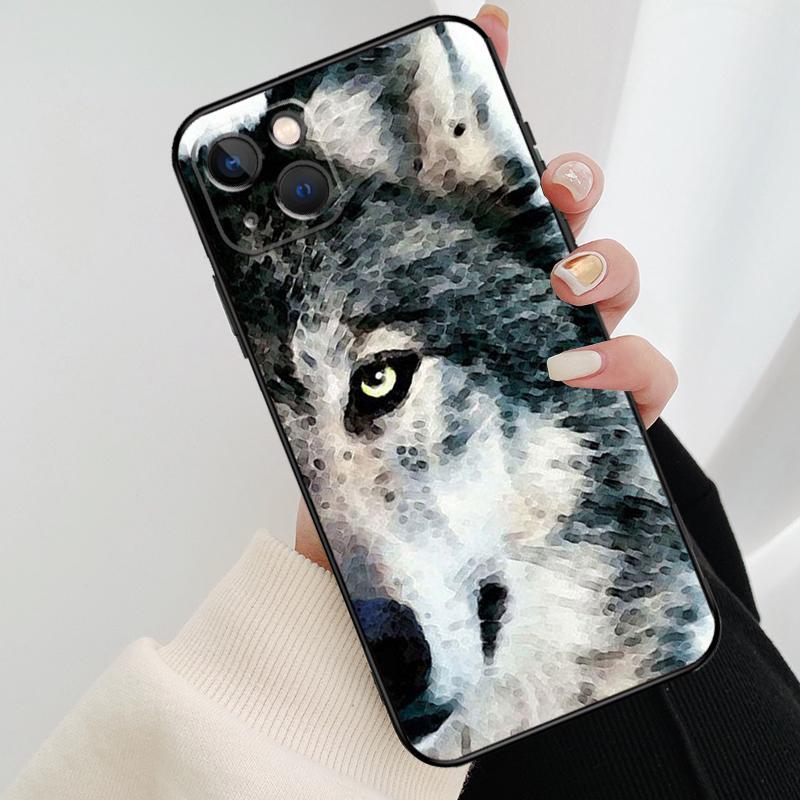 Чехол для телефона с изображением воющего волка для iPhone 17 Pro Max 14 13 12 11 15 16 Pro Max mini 15 16 Plus 16e 17 Air Cover