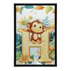 Плакат Буква H С Обезьянкой В Тропическом Стиле Плакат Буква H С Обезьянкой В Тропическом Стиле, 70X100 См, Рама Деревянная Светлый Дуб, Матовая Бумага 230 г/м²
