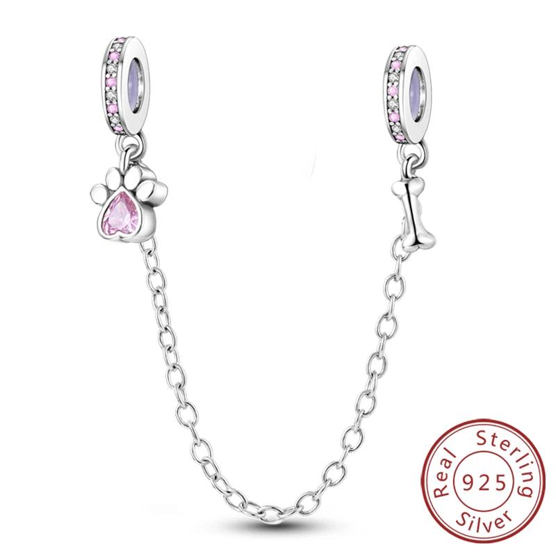 New Original Safety Chain Clasp Clip Charm Bead Copper Heart Bow Star Moon Fit Bracelet Diy Woman Girl Jewelry Gift