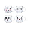 Cartoon Cute Glass Water Cup Coffee Mug Lightweight Clear Transparent Breakfast Tea Milk Beverage Cup With Handle Couple Cups