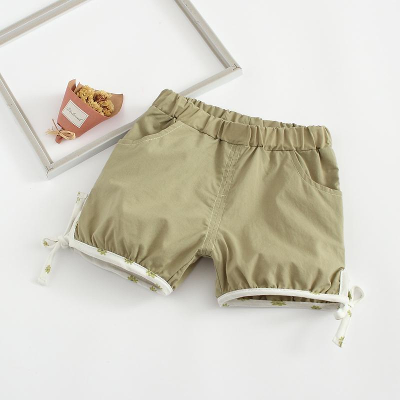 Летние пляжные детские шорты для девочки и мальчика с бантом, однотонные, детские, из хлопка