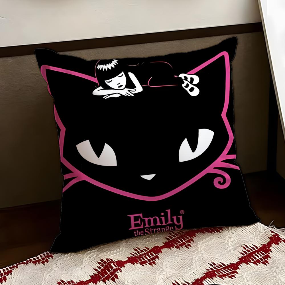 Anime EEmily the Cool Strang Cushion Cover Reversible Soft Durable Pillow Cover Home Car MultiScene Use for Daily Comfort