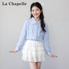 Клетчатая рубашка La Chapelle с кружевной отделкой для девочек