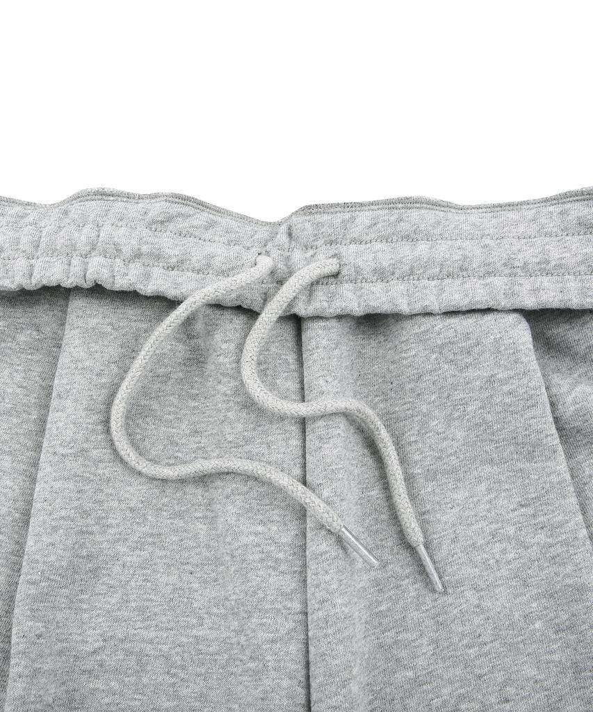 DOLPHIN WAVE APPAREL Dolphin Silicone Arch Logo Single-Pleat Shorts Melange Grey