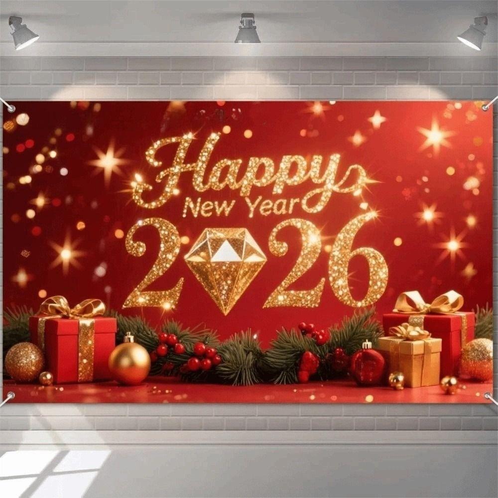150x100CM 2026 Background Cloth Banner New Year Wall Decor Cloth New Year Backdrop Shopping Mall