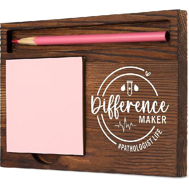 Secretary Difference Maker Self-Stick Note Pad Holder Gift for Administrative Professionals and Office Assistants, Durable and Stylish Desk