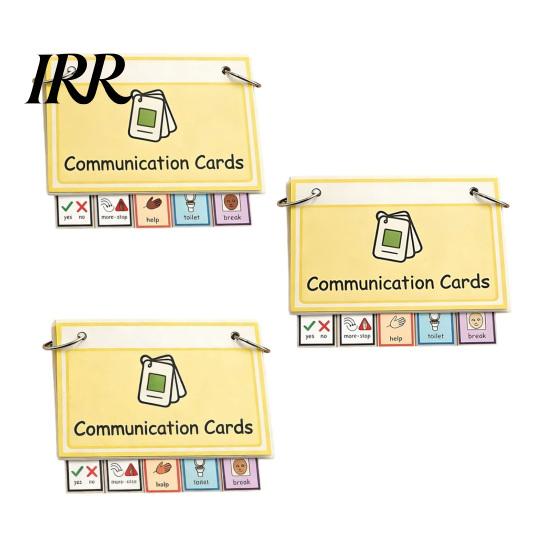 Tear-resistant Communication Tools Basic Needs Cards Set Visual Aid Flash for AAC Speech Delay Non-Verbal Portable Picture Exchange System