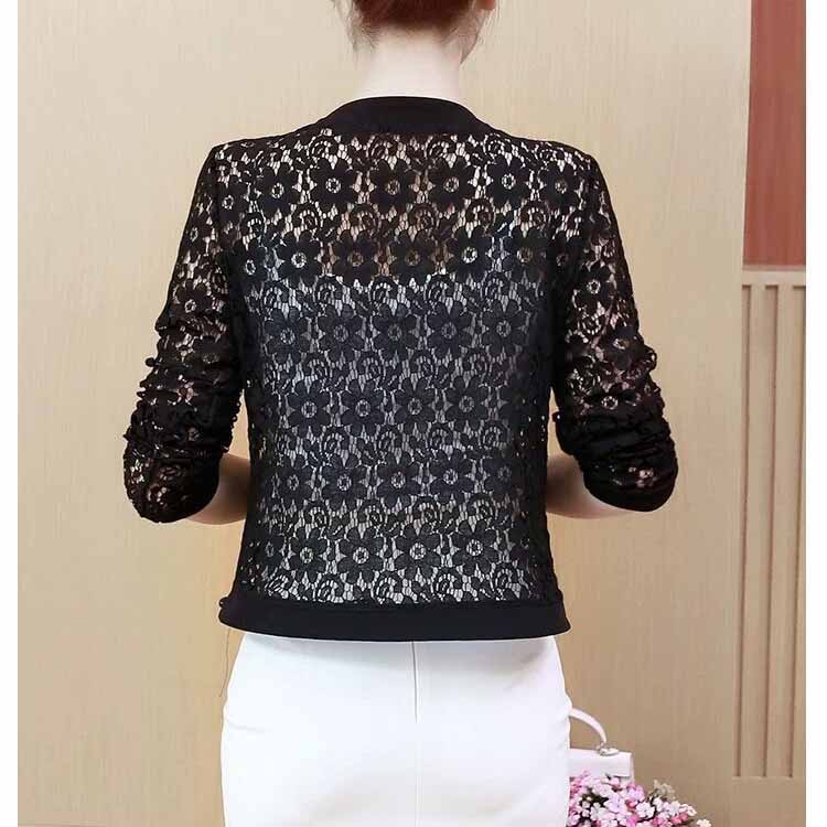 Летний женский кружевной кардиган с длинными рукавами из ледяного шелка, маленькая шаль, солнцезащитный крем, рубашка с кондиционером