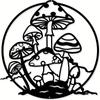 Mushroom Metal Wall Art – Black Silhouette Design | Stylish Wall Hanging Decoration | Ideal for Home, Bedroom, & Holiday Decor