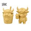 Home Office Table Decoration 2Pcs Cute Highland Cow Figurine, 3D Printed Bubble Tea Statues, Fun Desk Accessory Summer Farmhouse Style Desktop