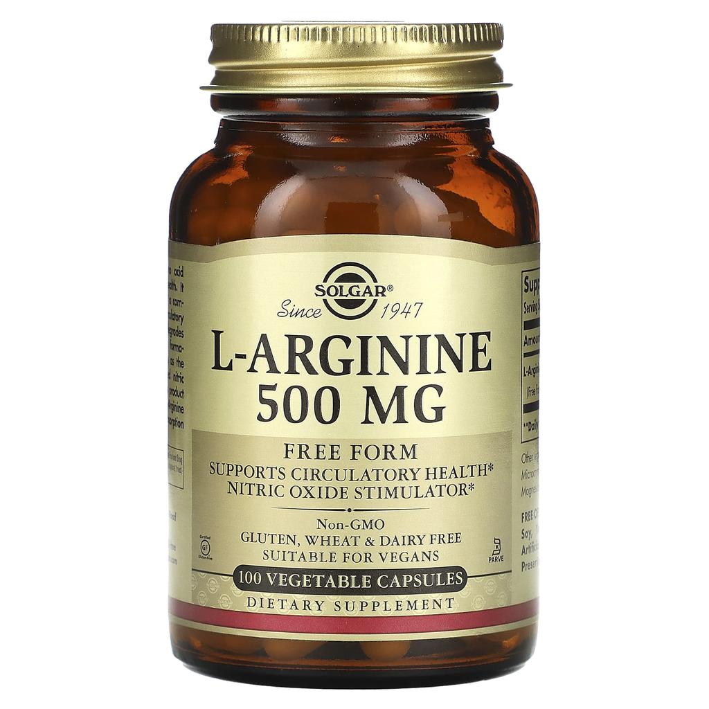 L-Arginine, 500Mg, 100 Veggie Capsules