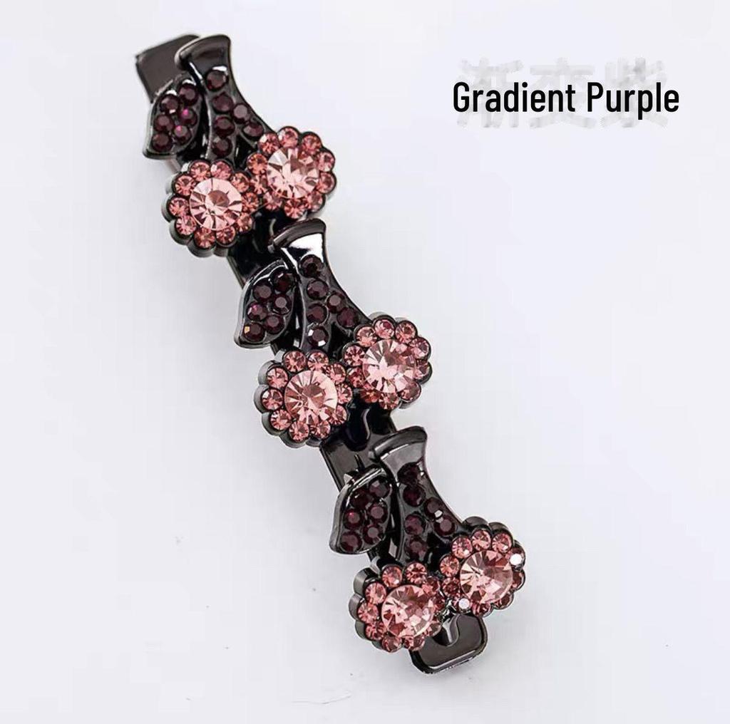 Плетеная шпилька для волос Cherry Rhinestone - корейский стиль, элегантная универсальная боковая заколка для челки 