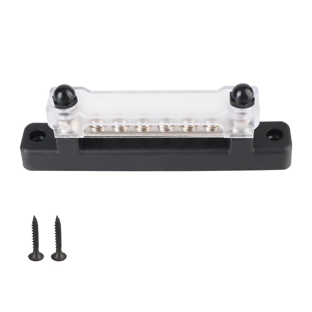 Circuit Busbar Plug 48V 150A DC Bus Bar Power Distribution Block 6 Ways Electro Junction For Boat Truck RV Caravan Car