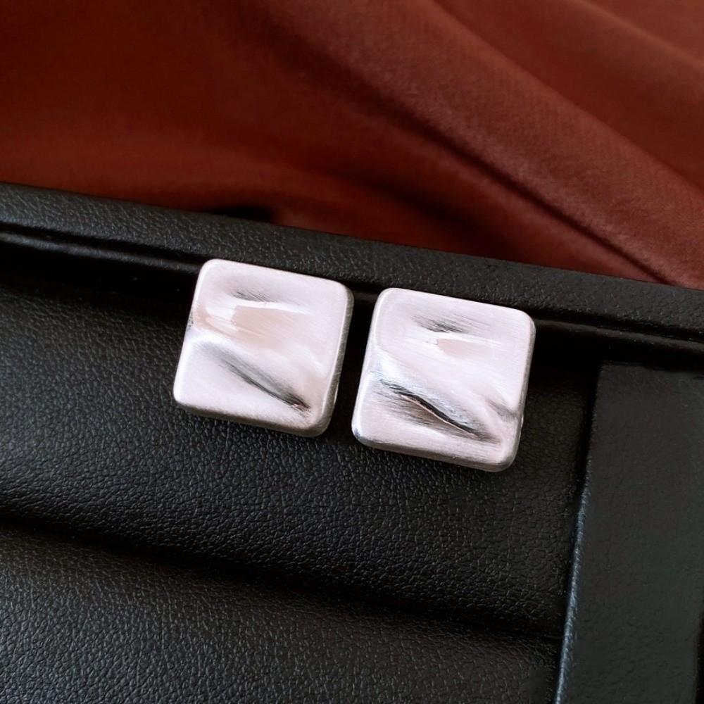 1 pair Ear Jewelry Irregular Geometry Earrings Waterproof Silver Circle Ear Buckles Daily