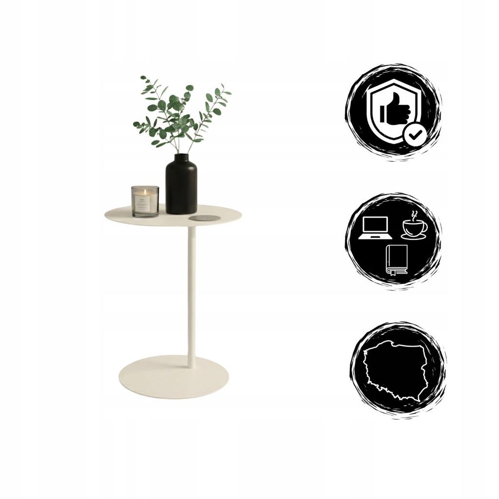 LAPTOP TABLE AUXILIARY lateral metal cream Valle Fi 40x50