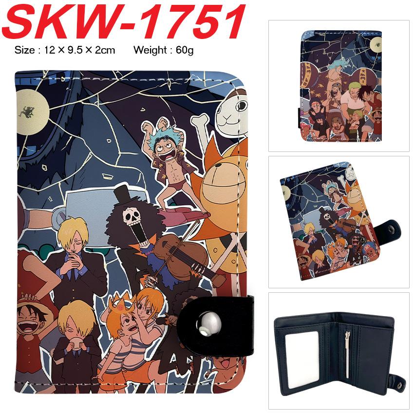 One Piece Anime Snap Button Wallet Vertical Card Holder Coin Purse for Students Men Women