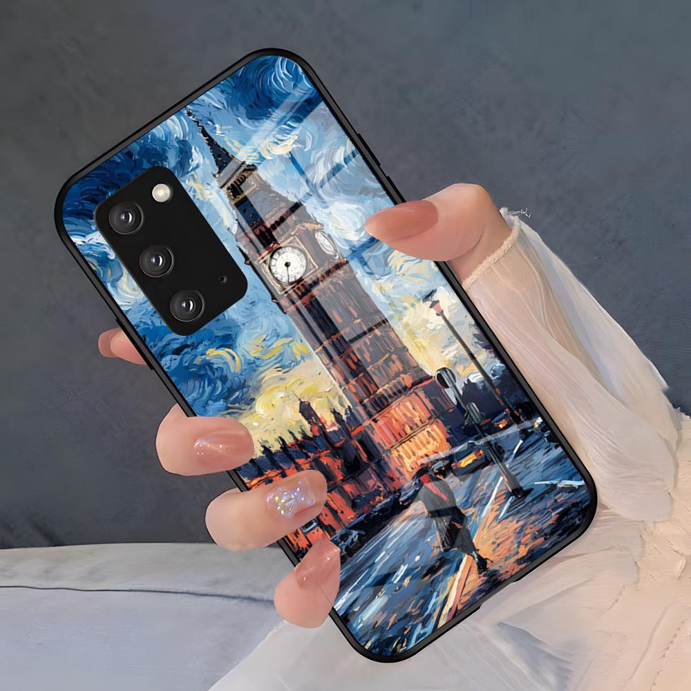 Чехол для телефона с картинами Ван Гога маслом для Samsung S26 S25 Plus S20 S20 Plus S22 Ultra S23 FE S21 Plus S21 Ultra Стеклянная крышка